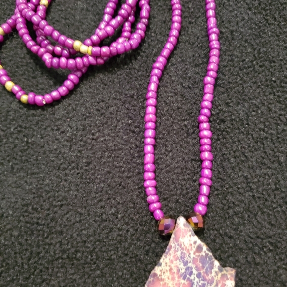 PURPLE BEAUTY NECKLACE & BRACELET SET - Picture 3 of 12